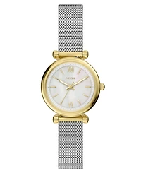 Fossil Women's Carlie Three-Hand Stainless Steel Watch, 28mm