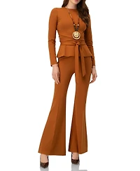 Ivonne Women's Long Sleeve Top with Crossed Tie Straps