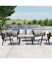 Mondawe Durable and Comfortable Outdoor Seating Set,Suitable for Patios, Lawns, Poolsides