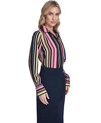 Tommy Hilfiger Women's Stripe Long-Sleeve Popover Top