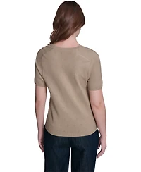 Tommy Hilfiger Women's Pointelle Short-Sleeve Sweater