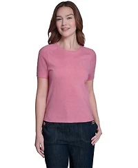 Tommy Hilfiger Women's Pointelle Short-Sleeve Sweater