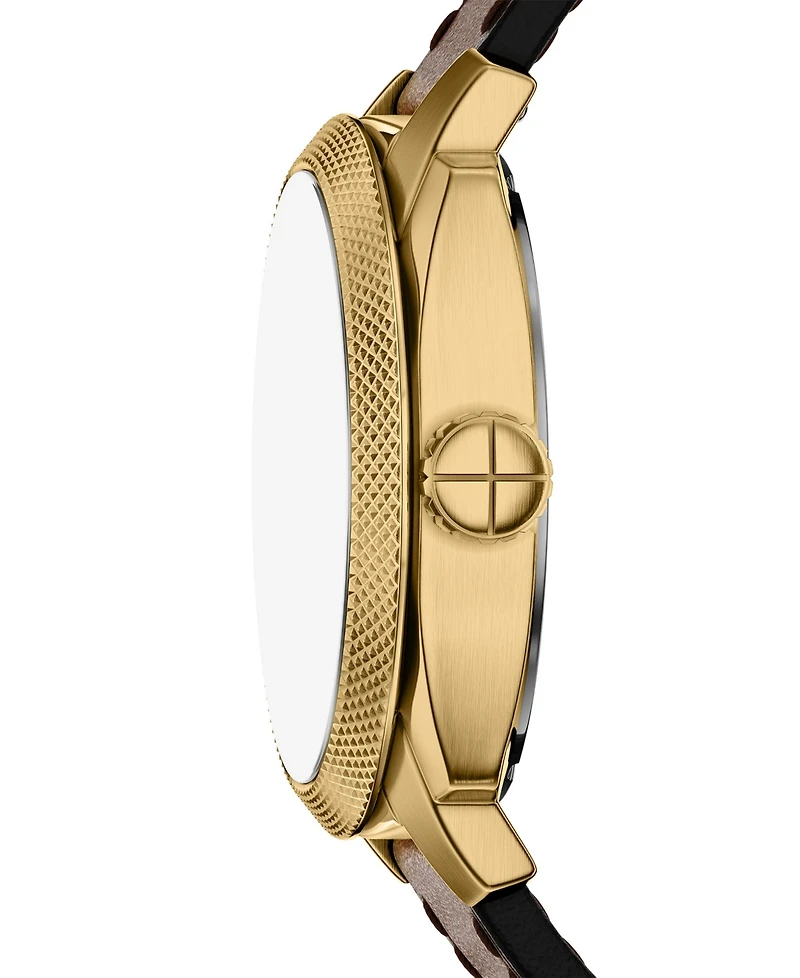 Fossil Men's Machine Automatic Brown Leather Watch, 45mm