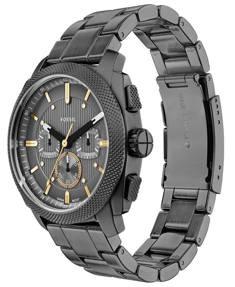 Fossil Men's Machine Chronograph Smoke Stainless Steel Watch, 44mm