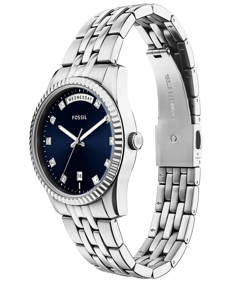 Fossil Women's Scarlette Three-Hand Day-Date Stainless Steel Watch, 34mm