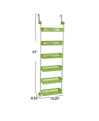 Household Essentials Over the Door Storage Rack, 6 Basket Organizer