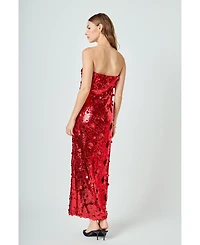 endless rose Women's Sequins Applique Midi Dress