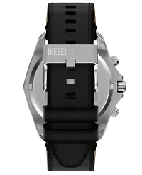Diesel Men's Stinger Quartz Chronograph Black Leather Watch, 46mm