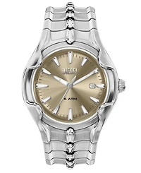 Diesel Men's Vert Quartz Three-Hand Date Silver Stainless Steel Watch, 45mm