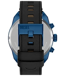 Diesel Men's Spiked Quartz Chronograph Black Leather Watch, 49mm