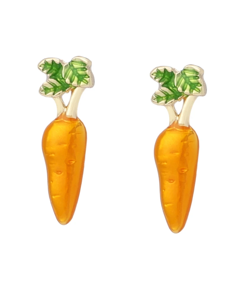 Betsey Johnson Orange Spring Chick Carrot Stud Earrings