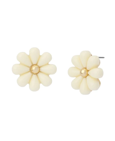 Betsey Johnson Ivory Spring Chick Daisy Stud Earrings