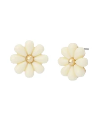 Betsey Johnson Ivory Spring Chick Daisy Stud Earrings