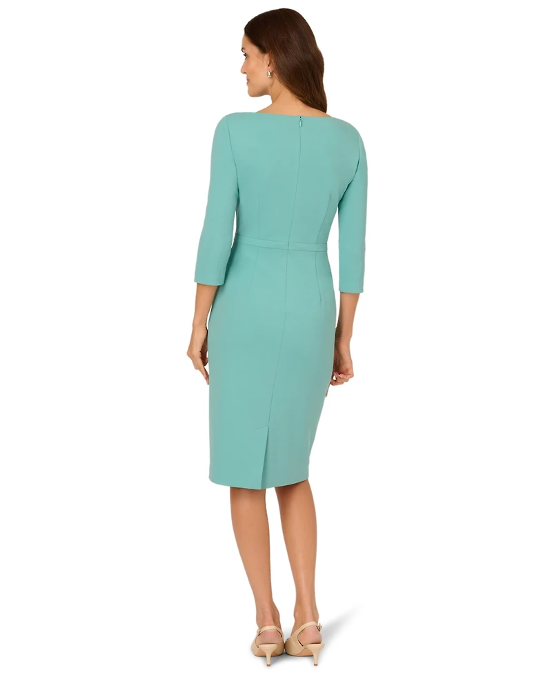 Adrianna Papell Women's Asymmetrical Draped Neck Sheath Dress