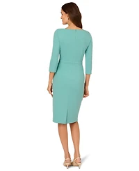 Adrianna Papell Women's Asymmetrical Draped Neck Sheath Dress