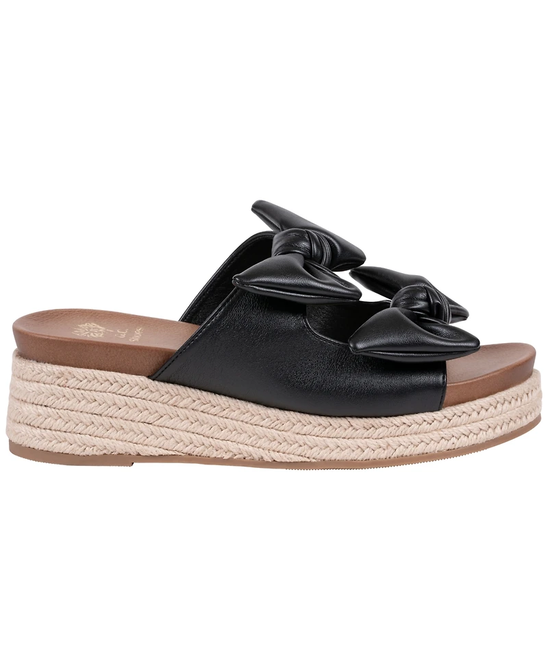 Gc Shoes Women's Cosmos Double Bow Espadrille Wedge Sandals