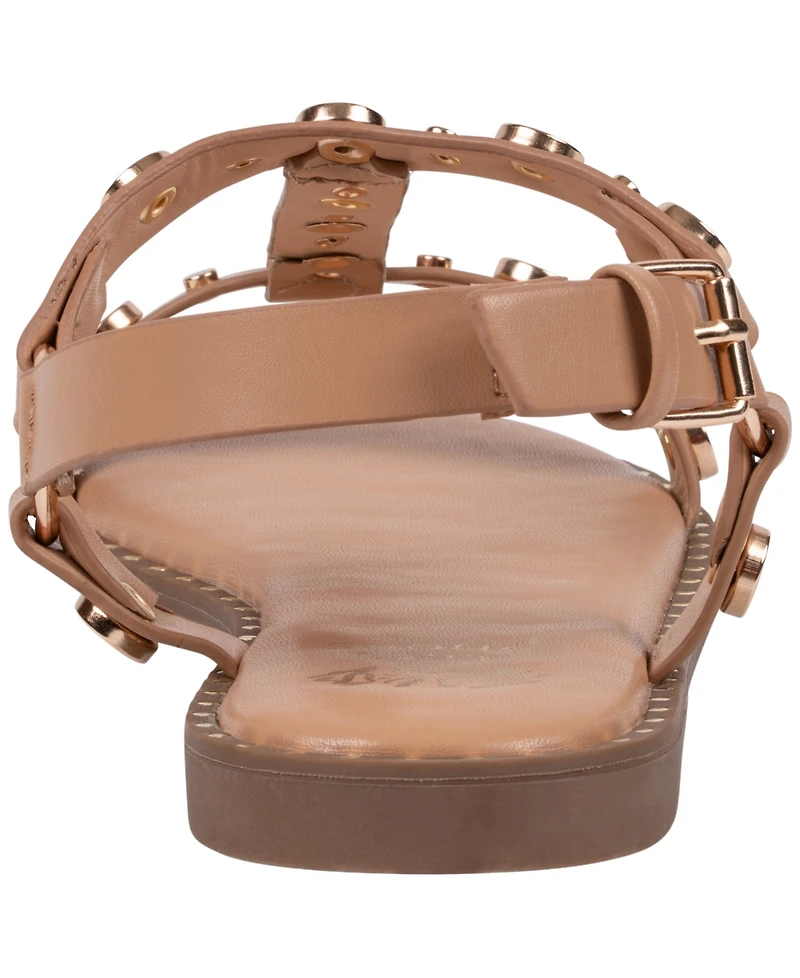 Gc Shoes Women's Trinity Studded Strappy Flat Sandals