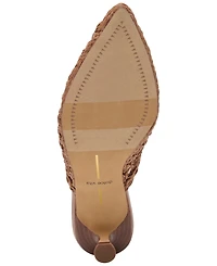 Dolce Vita Women's Cleo Loop Raffia Kitten Heel Mule Pumps