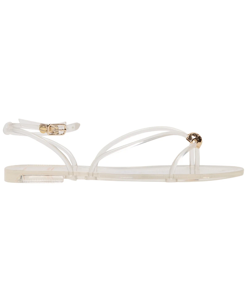 Dolce Vita Women's Kenley Vinyl Strappy Jewelry Stud Flat Sandals