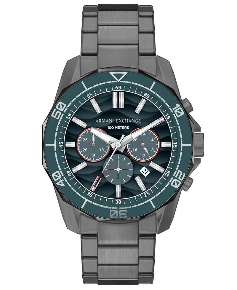 Armani Exchange Men's Quartz Chronograph Gunmetal Stainless Steel Watch, 44mm