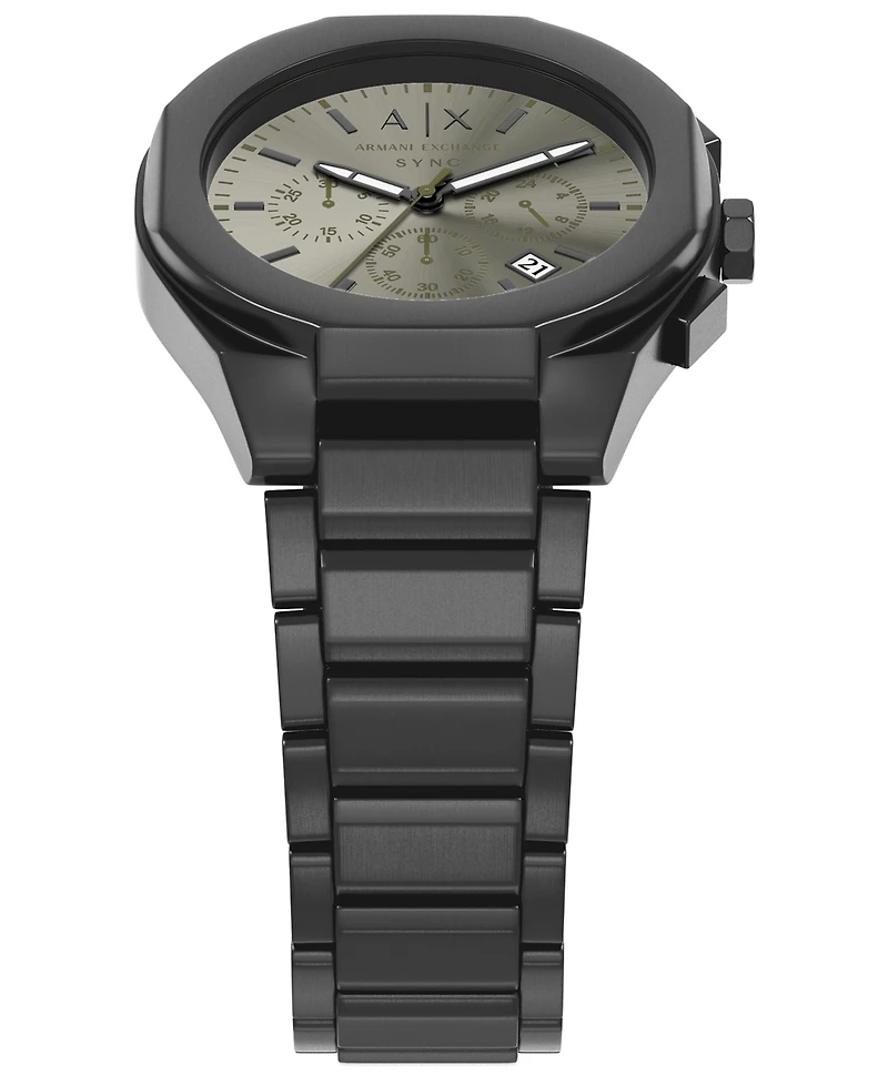 Armani Exchange Men's Sync Quartz Chronograph Gunmetal Stainless Steel Watch, 42mm
