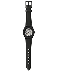 Armani Exchange Men's Sync Automatic Black Leather Watch, 44mm