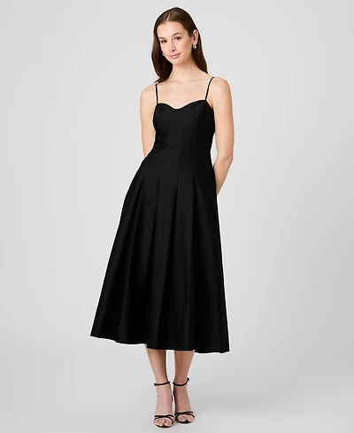 French Connection Women's Sateen Pleated Midi Dress
