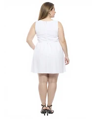 24seven Comfort Apparel Plus Round Neck Sleeveless Mini Shift Dress