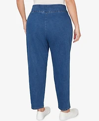 Alfred Dunner Plus Austin Geometric Heat Set Super Stretch Denim Short Length Jeans