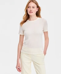 Anne Klein Women's Merino Wool Short-Sleeve Sweater
