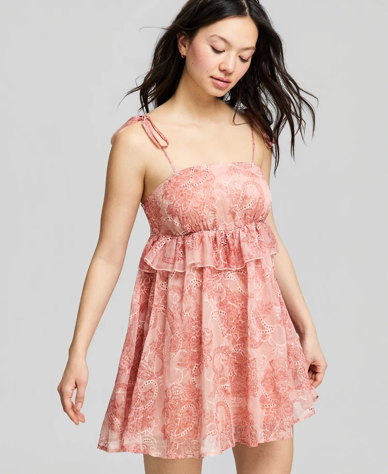 And Now This Women's Paisley Ruffle Mini Dress, Macy's Exclusive
