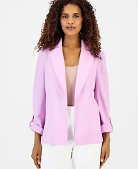 Kasper Women's Open-Front Roll-Tab Jacket