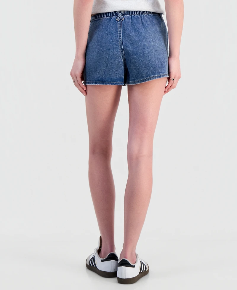 Vanilla Star Juniors' Embroidered Seashell Drawstring Shorts