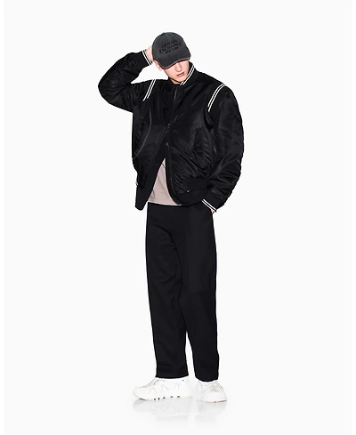 A|X Armani Exchange Men's Varsity Bomber with Back Graphic Jacket
