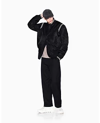 A|X Armani Exchange Men's Varsity Bomber with Back Graphic Jacket