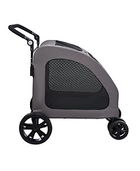 Sugift Pet Stroller 4-Wheel Dog Stroller 160 Lb Capacity Adjustable Handle