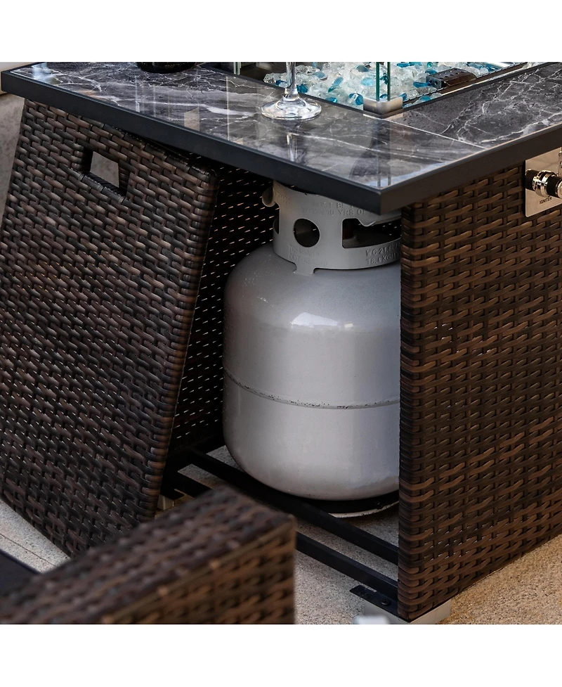 44inch Outdoor Fire Pit Table, Propane Fire Table with Ceramic Tabletop Gas Fire Table