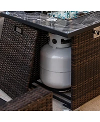 44inch Outdoor Fire Pit Table, Propane Fire Table with Ceramic Tabletop Gas Fire Table