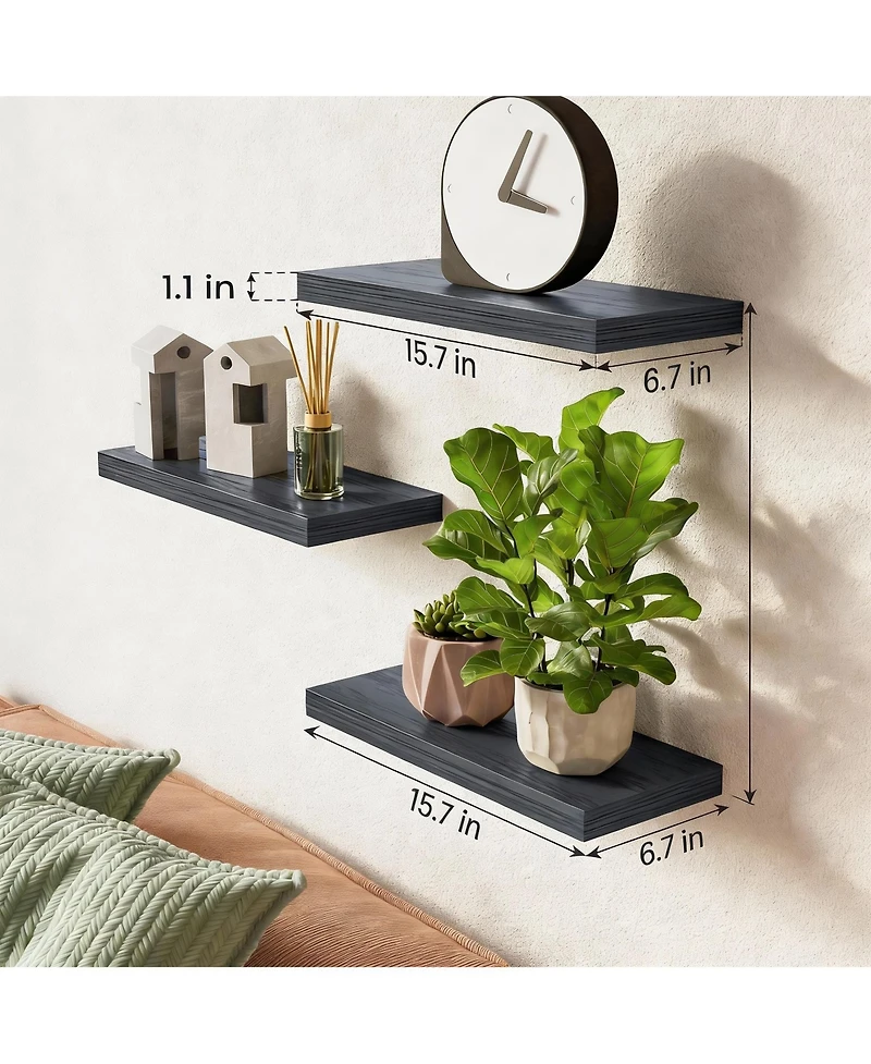 Yigii Rustic Floating Shelves for Bathroom, Bedroom, Kitchen