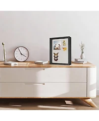 Yigii Shadow Box Frame: Magnetic Door, Linen Back, Durable Wood