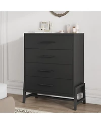 Gaomon 4 Drawer Bedroom Dresser, 38.6" Tall Wooden Chest with Deep Drawers & Chic Legs, Freestanding Storage for Closet Living Room