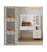 Gaomon Modern Vanity Makeup Desk Vanity Mirror for Bedrooms, Apartments, Easy to Assemble