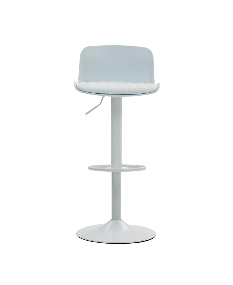 Streamdale Furniture Modern Pu Leather Adjustable Swivel Bar Stools (Set of 2) - White