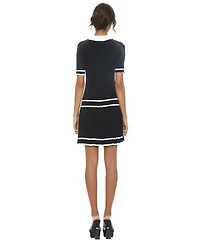 Alexia Admor Women's Lucinda Fully Knit Collared Short Sleeve Dress