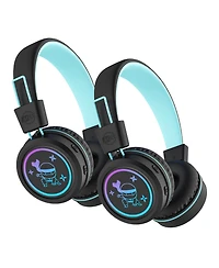 Mee audio KidJamz KJ55BT (2 Pack) Bluetooth Wireless Headphones for Kids w/ Led Lights