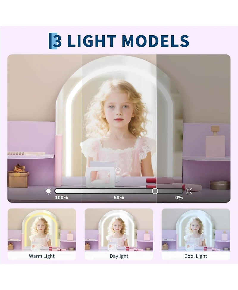Gaomon Kids Vanity Lighted Mirror
