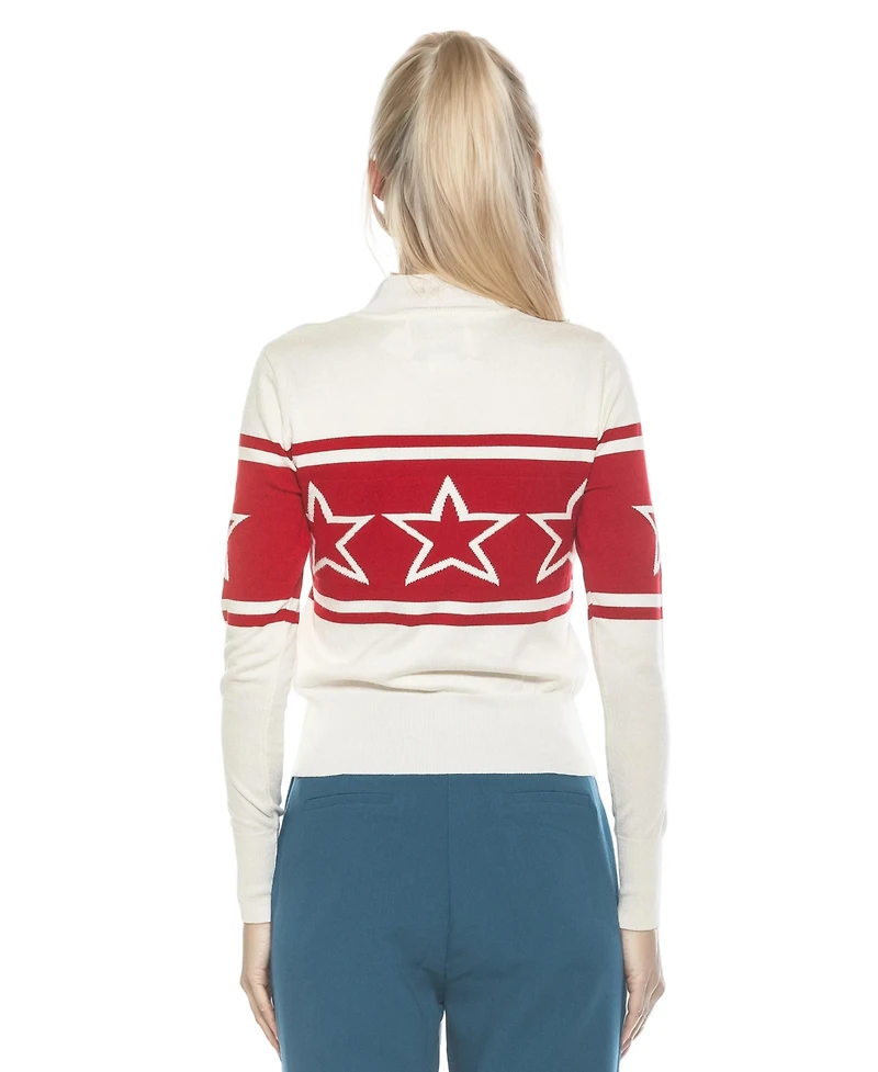 Alexia Admor Women's Lisa Star Mock Neck Sweater