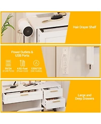 Gaomon Vanity Desk Mirror and Lights for Bedrooms, Apartments, Easy to Assemble