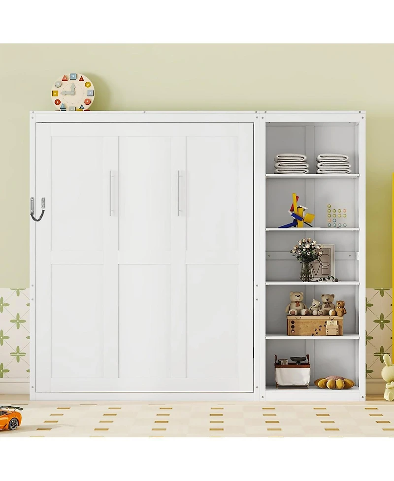 Streamdale Queen Size Murphy Bed Wall Bed with Shelves