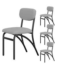 gaomon Set of 4 Modern Boucle Upholstered Dining Chairs, Metal Legs Seating for Kitchen Dining Room & Living Room